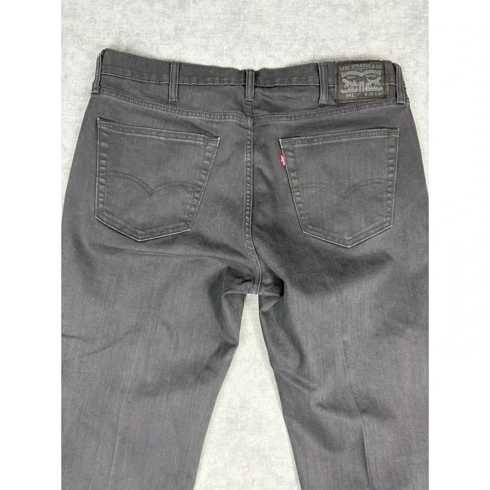 Levi's 541 Men's Jeans 38x30 Charcoal Gray Athletic Taper Stretch Denim
